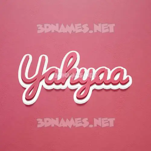 yahyaa in Red Scribble style - 3D name wallpaper