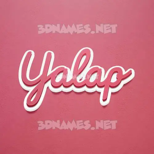 yalap in Red Scribble style - 3D name wallpaper