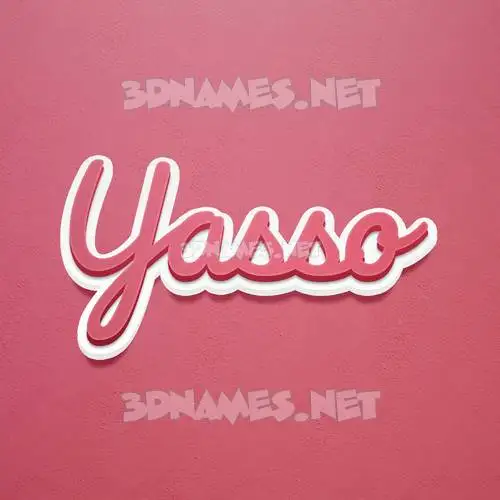 yasso in Red Scribble style - 3D name wallpaper