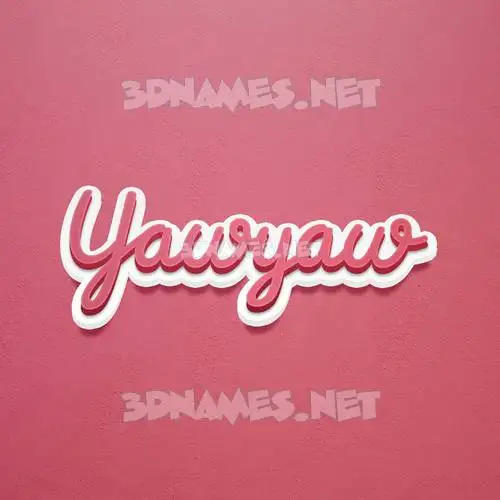 yawyaw in Red Scribble style - 3D name wallpaper