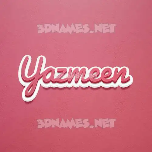 yazmeen in Red Scribble style - 3D name wallpaper