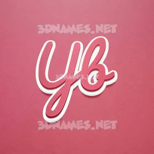 yb in Red Scribble style - 3D name wallpaper yb in Red Scribble style - 3D name wallpaper