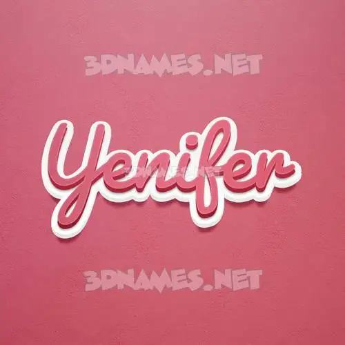 yenifer in Red Scribble style - 3D name wallpaper