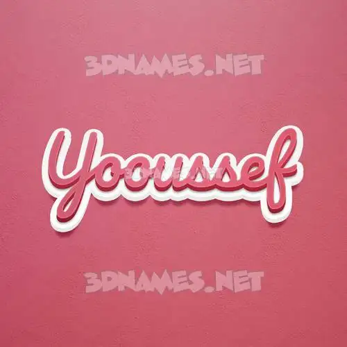 yooussef in Red Scribble style - 3D name wallpaper