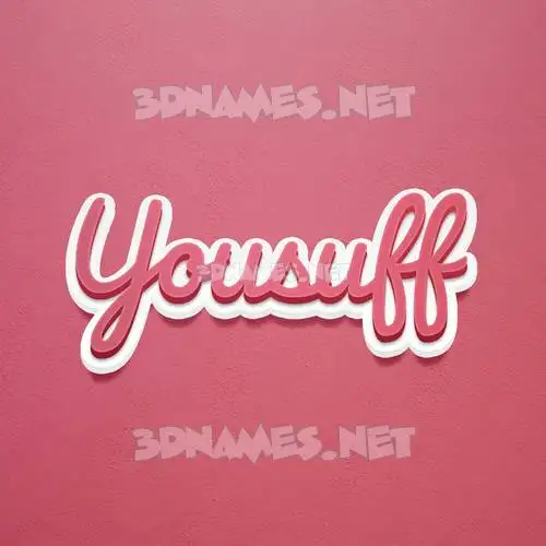 yousuff in Red Scribble style - 3D name wallpaper