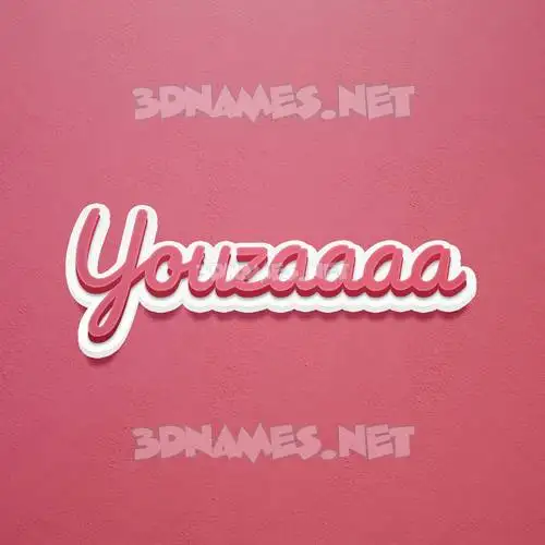youzaaaa in Red Scribble style - 3D name wallpaper