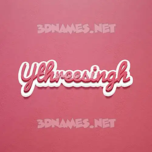 ythreesingh in Red Scribble style - 3D name wallpaper