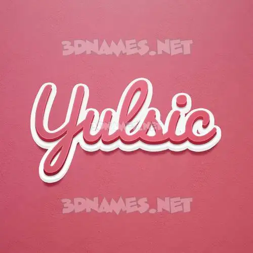 yulsic in Red Scribble style - 3D name wallpaper