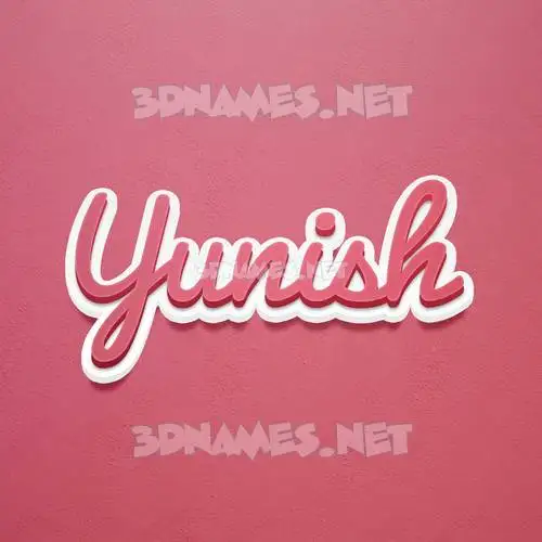 yunish in Red Scribble style - 3D name wallpaper