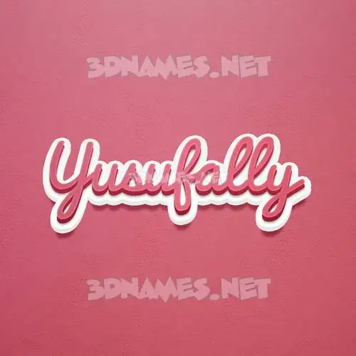 yusufally in Red Scribble style - 3D name wallpaper