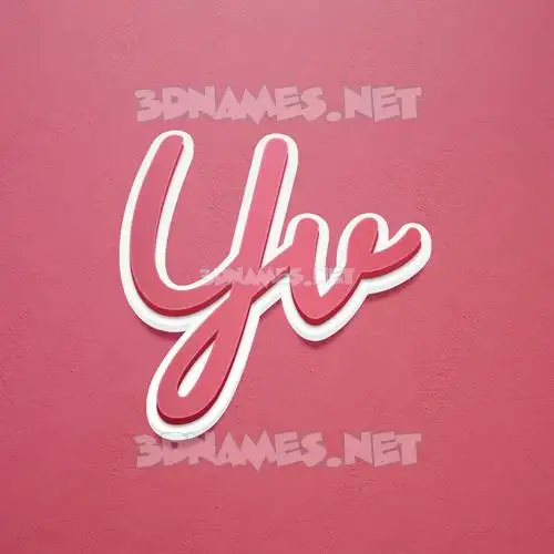 yv in Red Scribble style - 3D name wallpaper yv in Red Scribble style - 3D name wallpaper