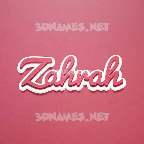 zahrah in Red Scribble style - 3D name wallpaper