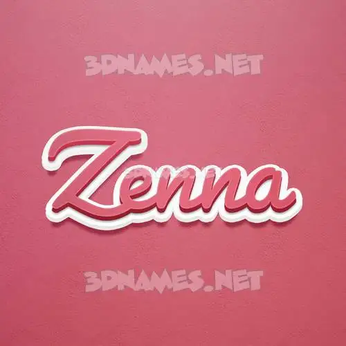 zenna in Red Scribble style - 3D name wallpaper