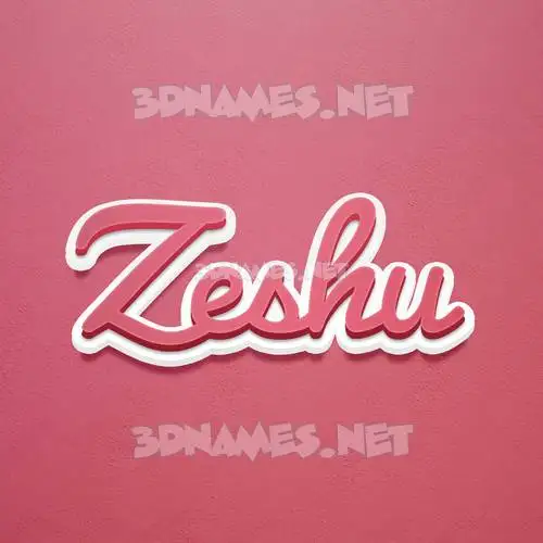 zeshu in Red Scribble style - 3D name wallpaper