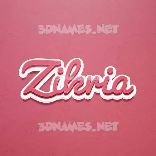 zikria in Red Scribble style - 3D name wallpaper