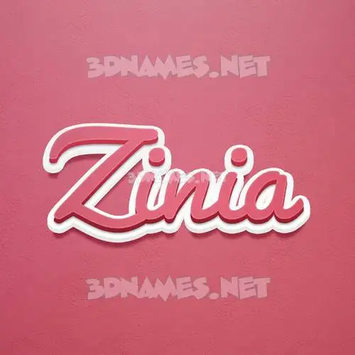 zinia in Red Scribble style - 3D name wallpaper