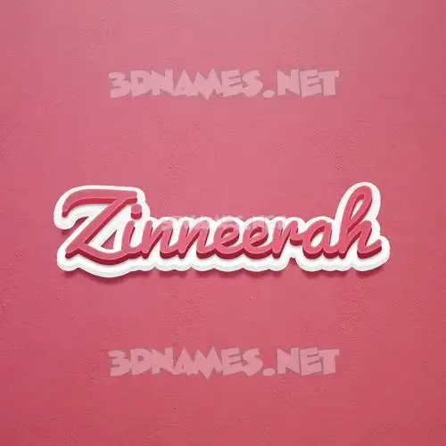 zinneerah in Red Scribble style - 3D name wallpaper
