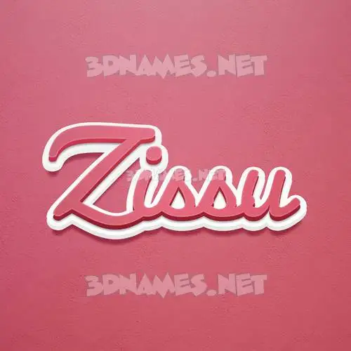 zissu in Red Scribble style - 3D name wallpaper