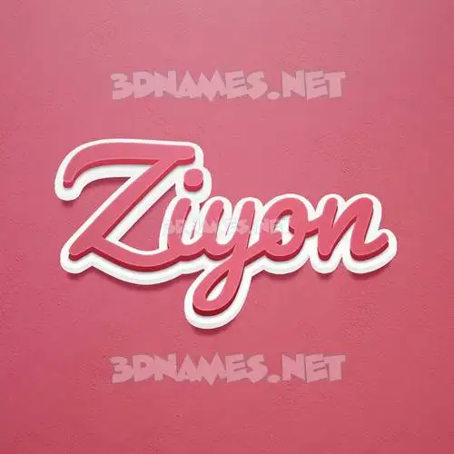 ziyon in Red Scribble style - 3D name wallpaper