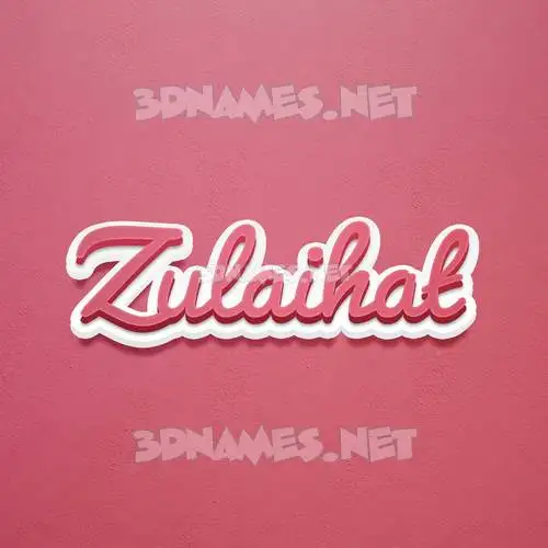 zulaihat in Red Scribble style - 3D name wallpaper