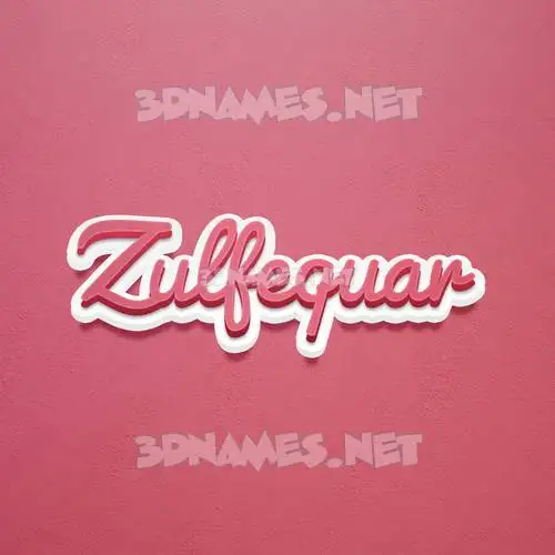 zulfequar in Red Scribble style - 3D name wallpaper