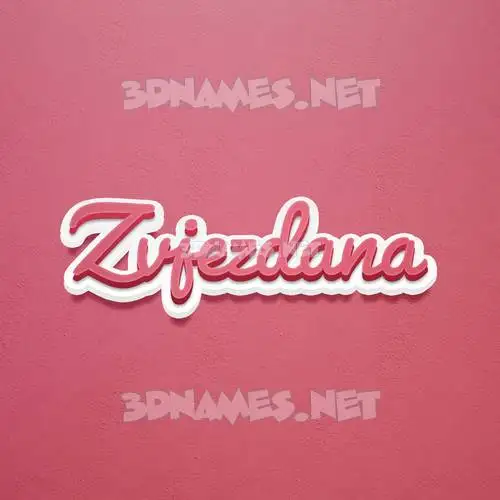 zvjezdana in Red Scribble style - 3D name wallpaper