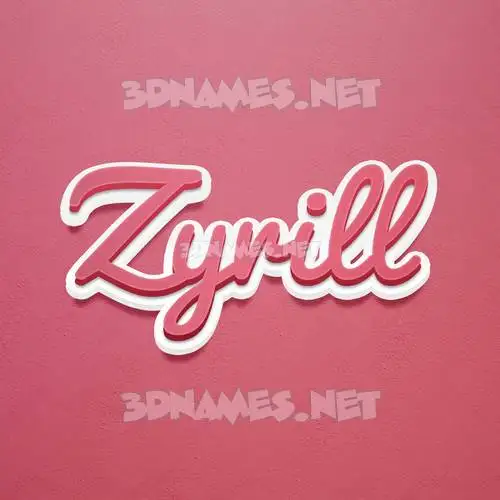 zyrill in Red Scribble style - 3D name wallpaper