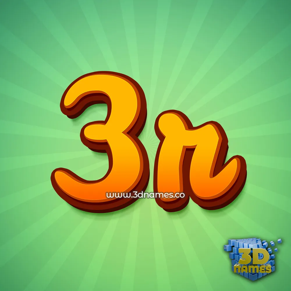 3r in Green Rays style - 3D name wallpaper 3r in Green Rays style - 3D name wallpaper