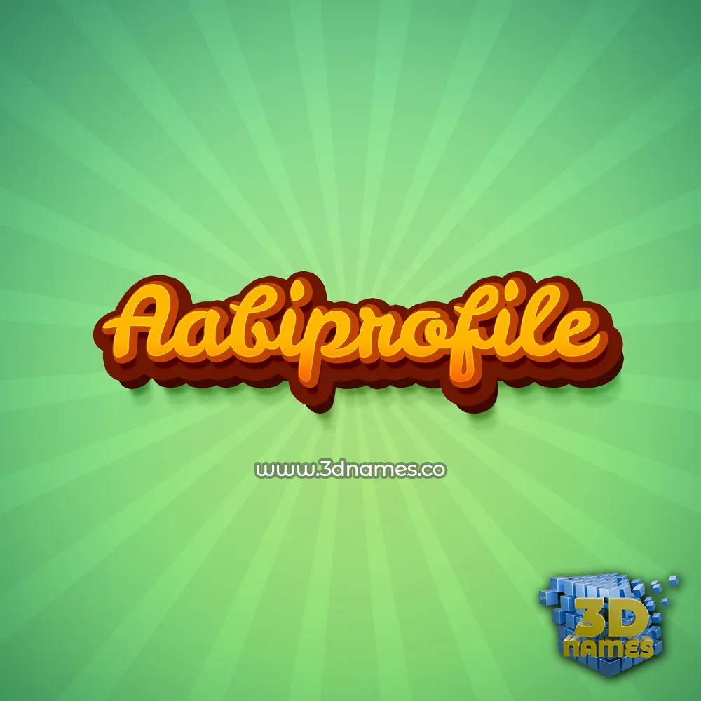 aabiprofile in Green Rays style - 3D name wallpaper
