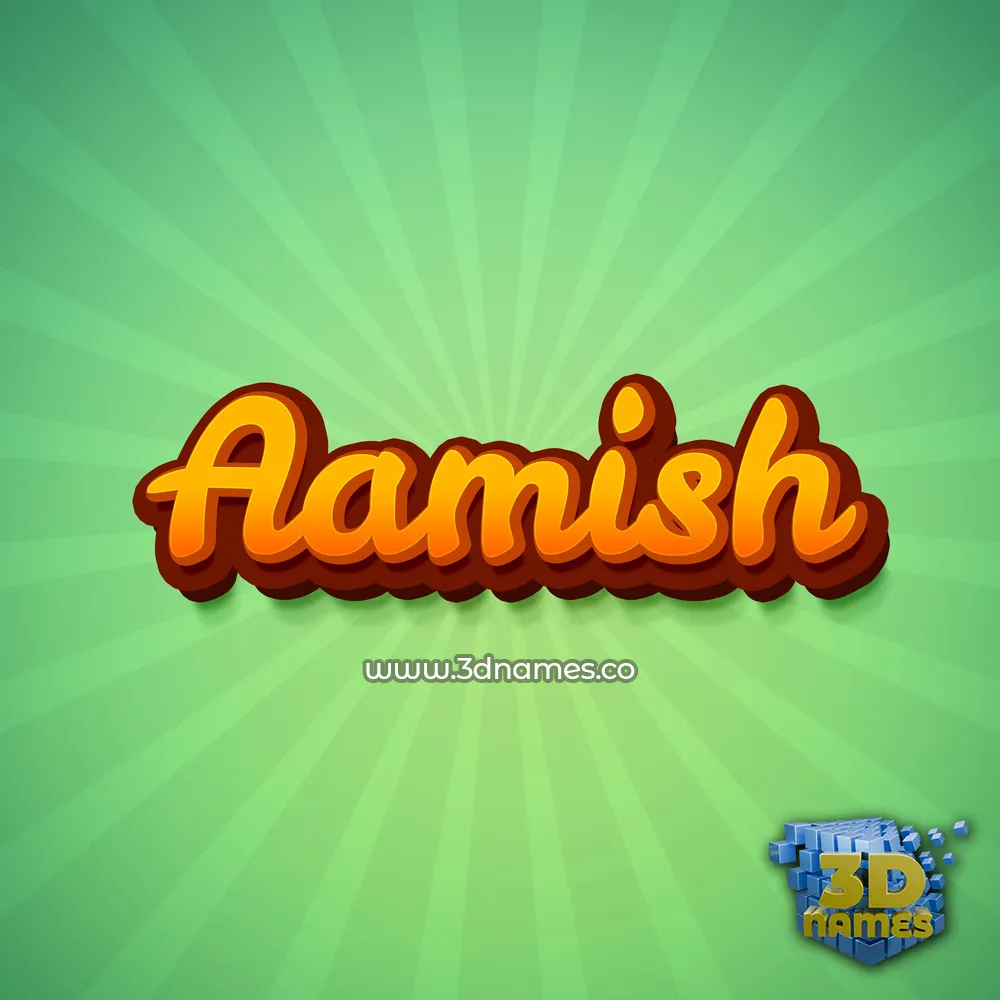 aamish in Green Rays style - 3D name wallpaper