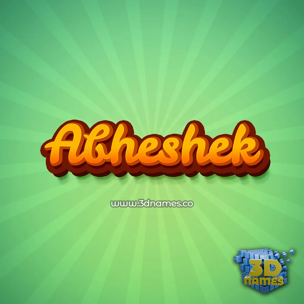 abheshek in Green Rays style - 3D name wallpaper