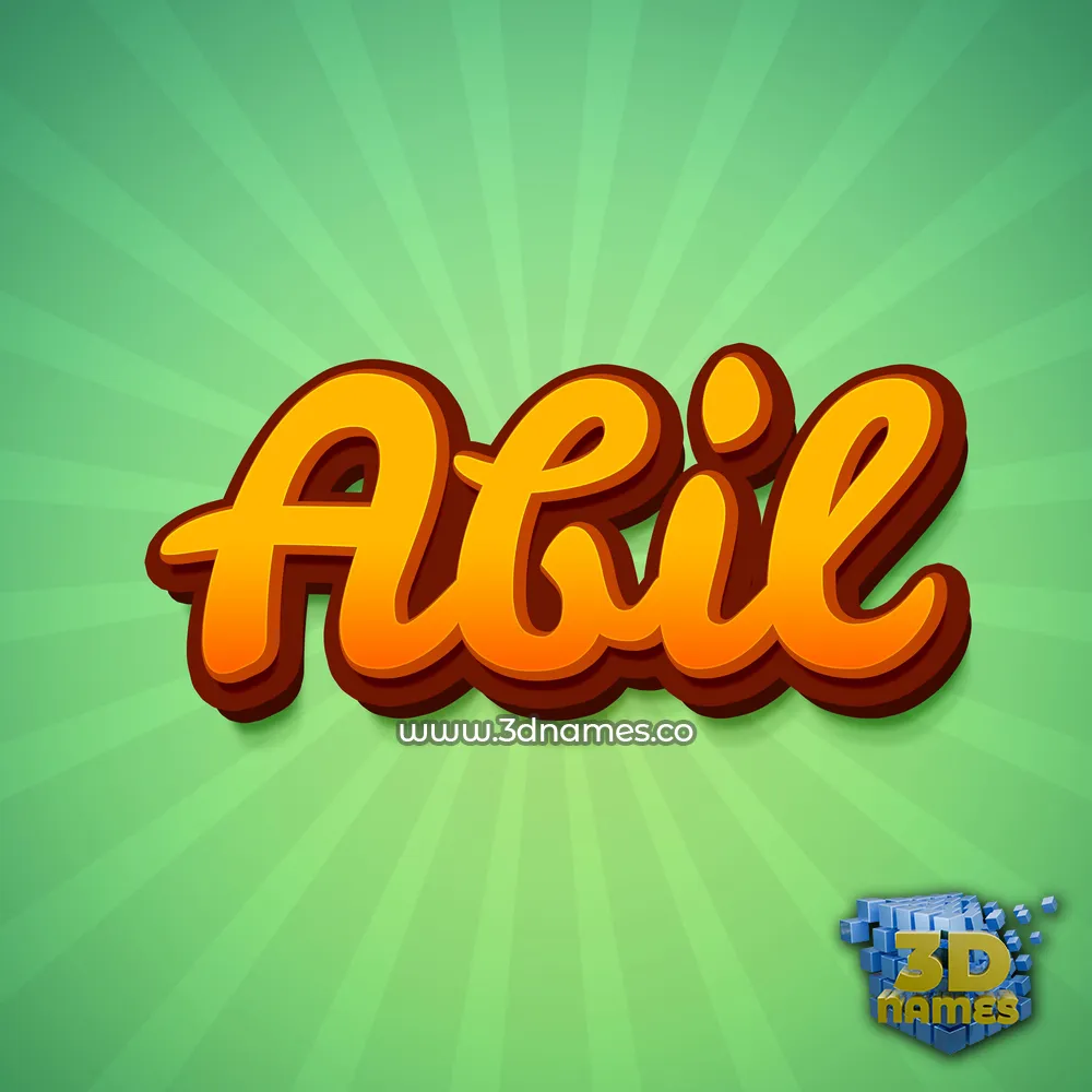 abil in Green Rays style - 3D name wallpaper