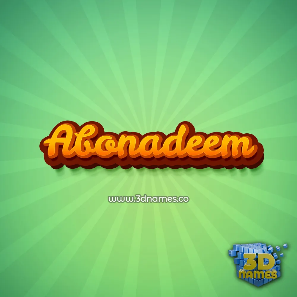abonadeem in Green Rays style - 3D name wallpaper