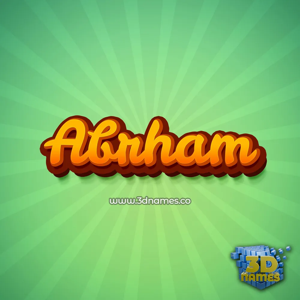 abrham in Green Rays style - 3D name wallpaper