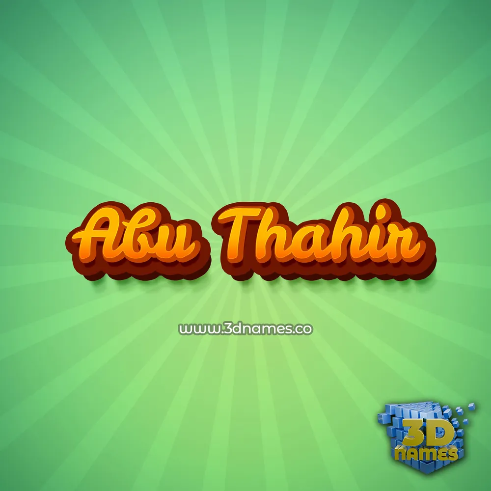abu thahir in Green Rays style - 3D name wallpaper