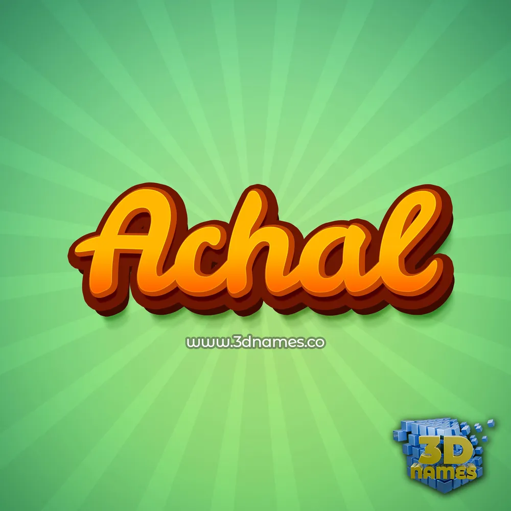 achal in Green Rays style - 3D name wallpaper
