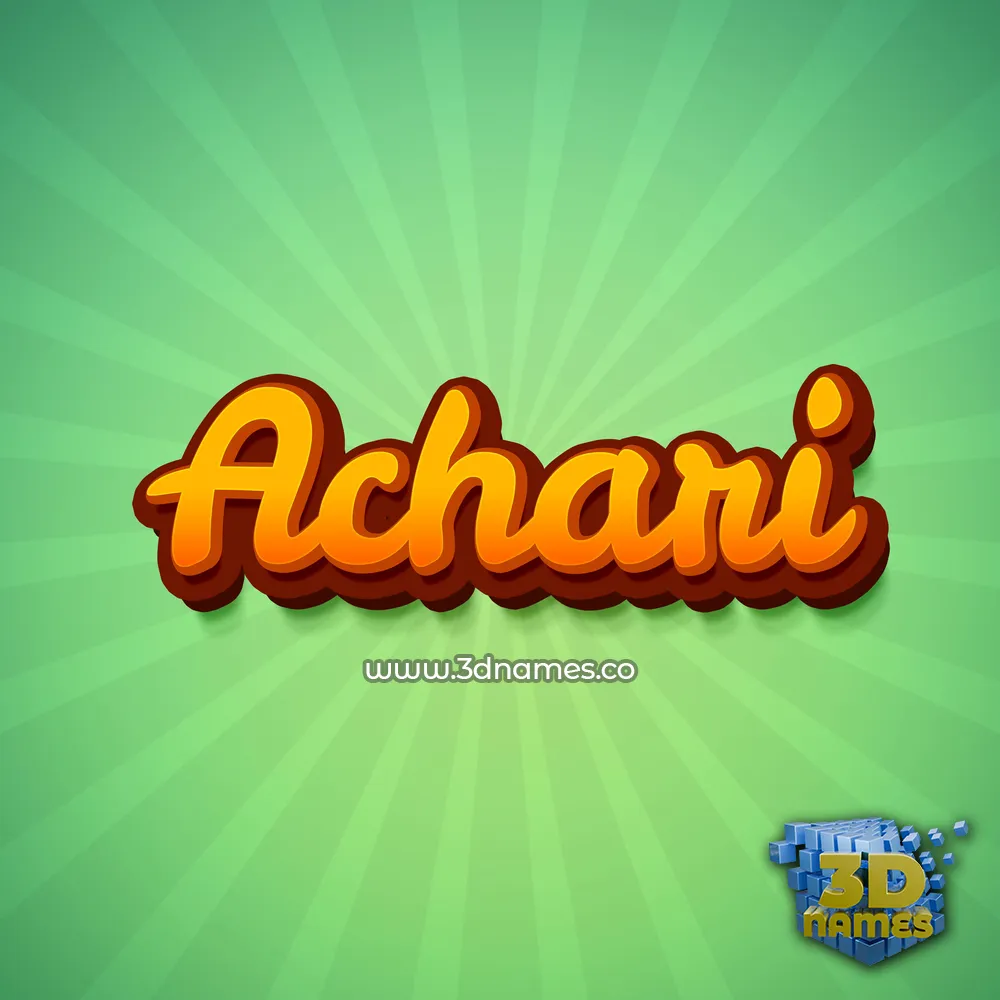 achari in Green Rays style - 3D name wallpaper