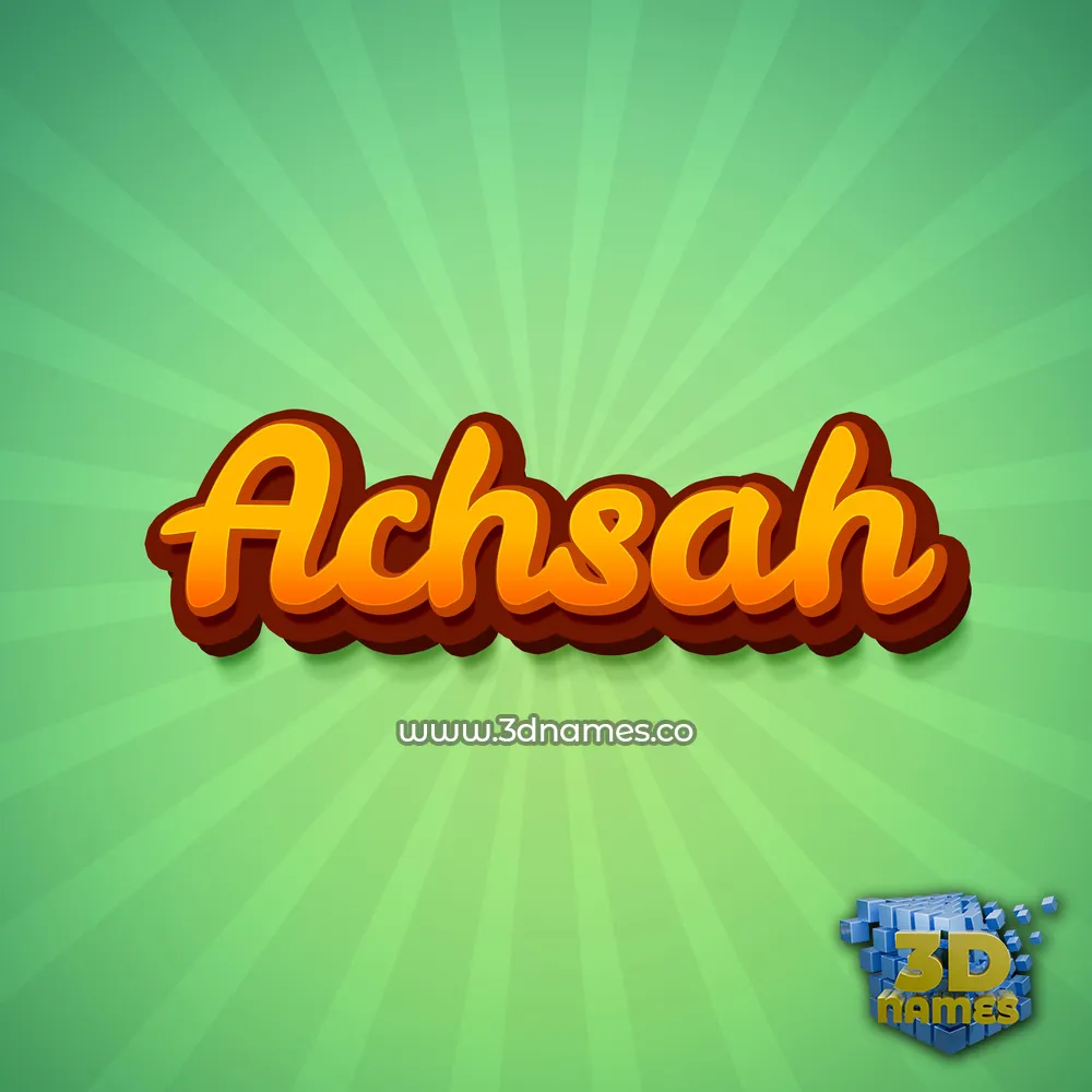 achsah in Green Rays style - 3D name wallpaper