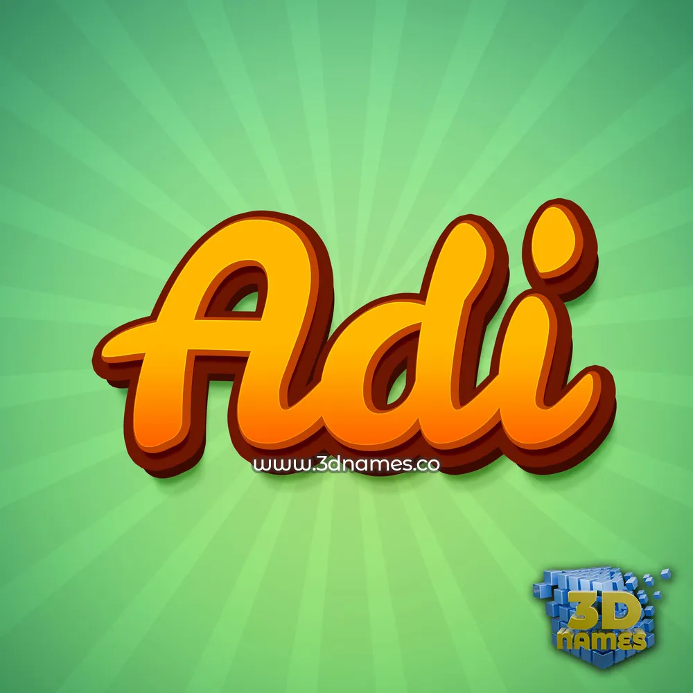 adi in Green Rays style - 3D name wallpaper