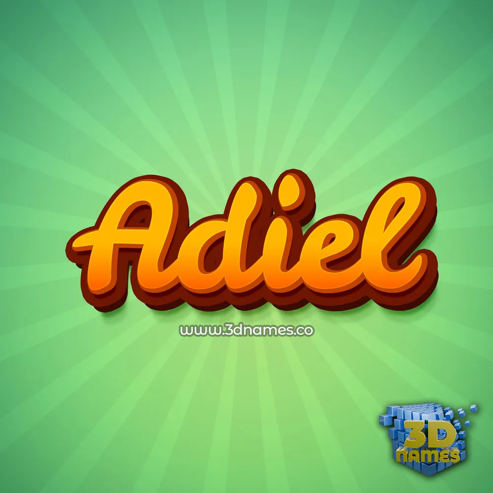 adiel in Green Rays style - 3D name wallpaper