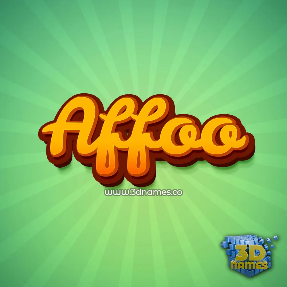 affoo in Green Rays style - 3D name wallpaper