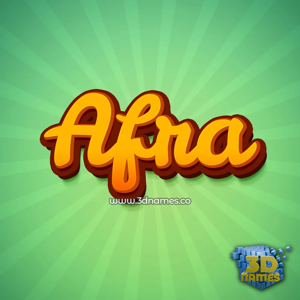 afra in Green Rays style - 3D name wallpaper
