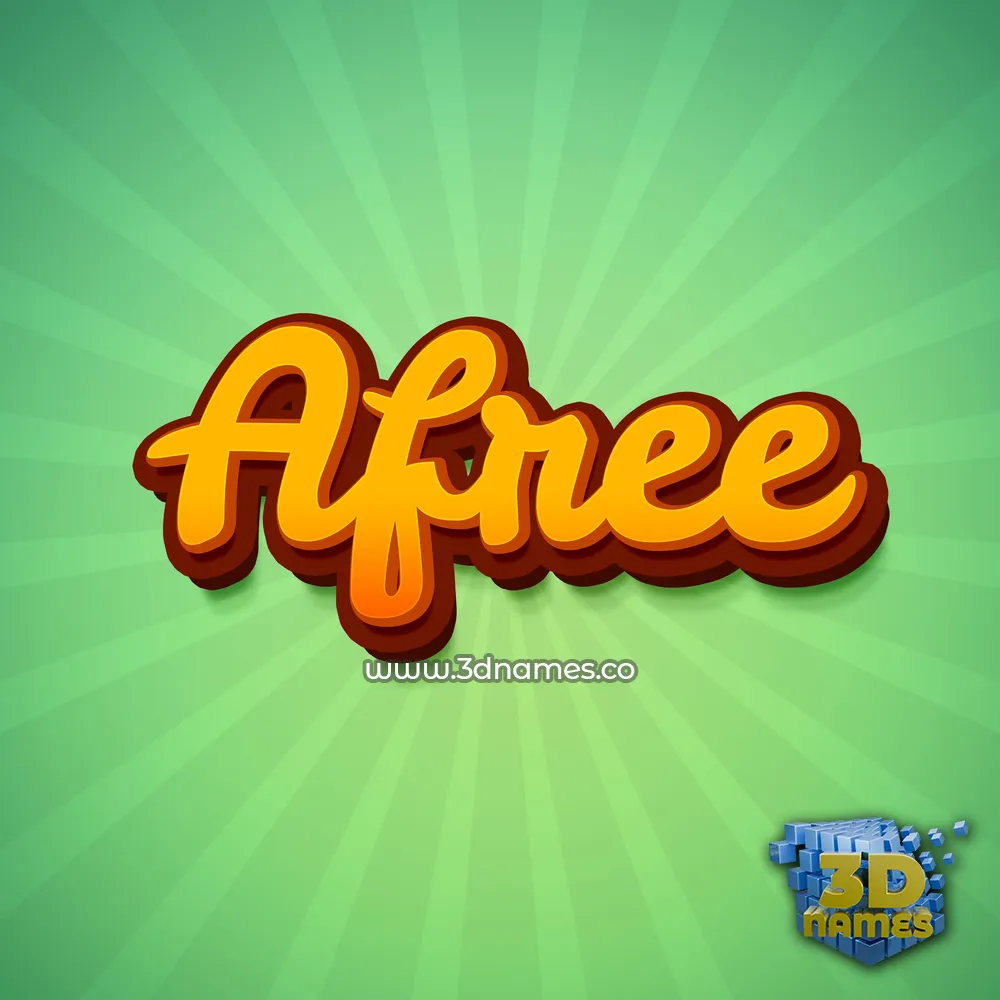 afree in Green Rays style - 3D name wallpaper