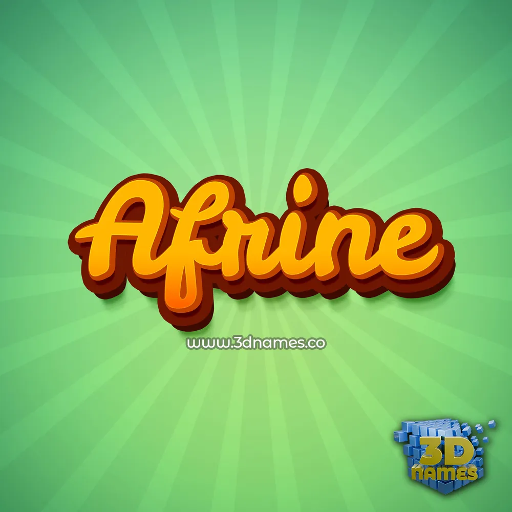 afrine in Green Rays style - 3D name wallpaper afrine in Green Rays style - 3D name wallpaper