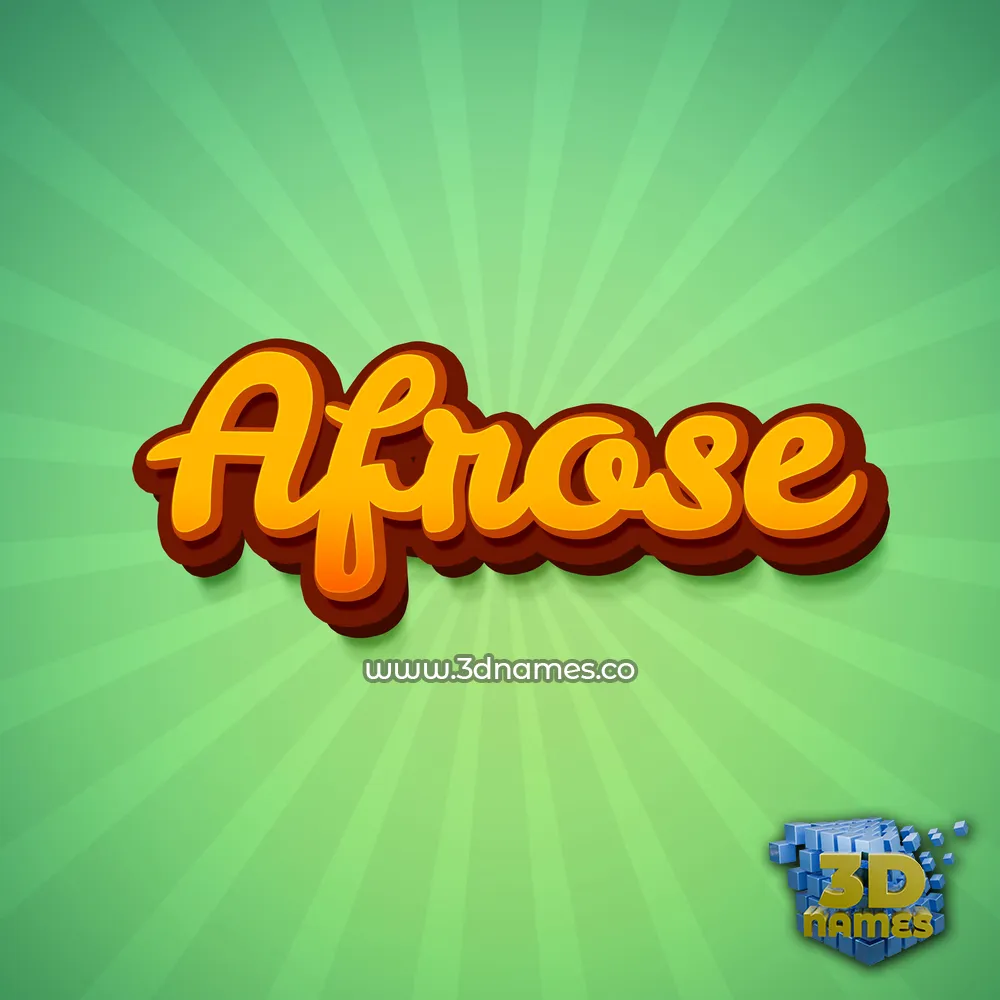 afrose in Green Rays style - 3D name wallpaper
