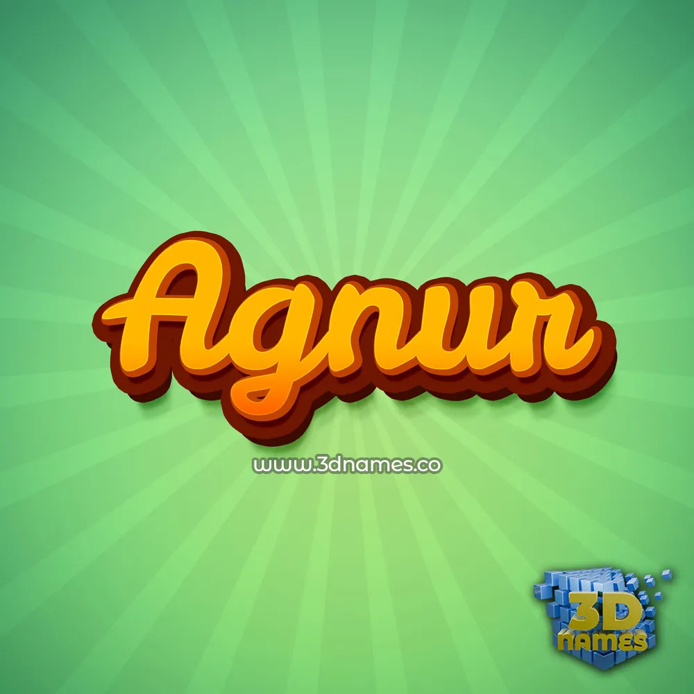agnur in Green Rays style - 3D name wallpaper