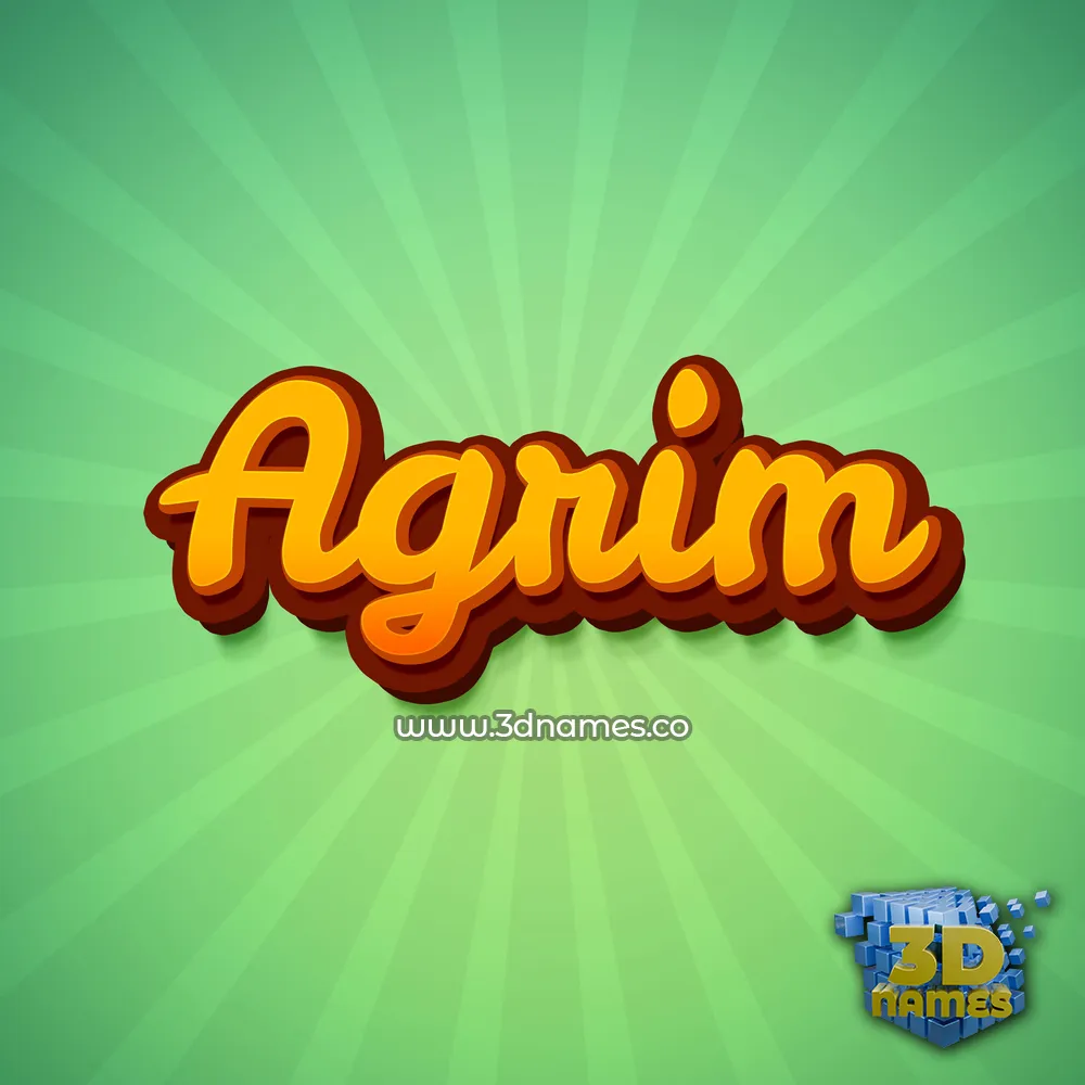 agrim in Green Rays style - 3D name wallpaper