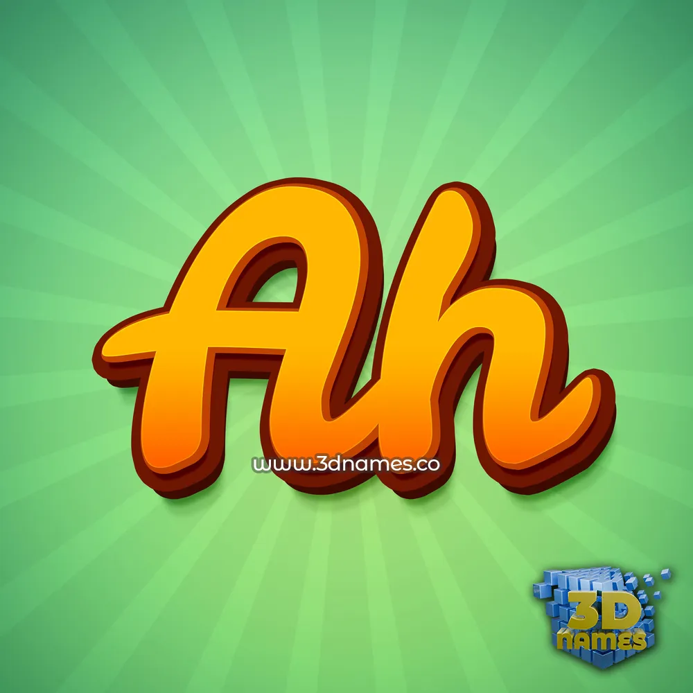 ah in Green Rays style - 3D name wallpaper