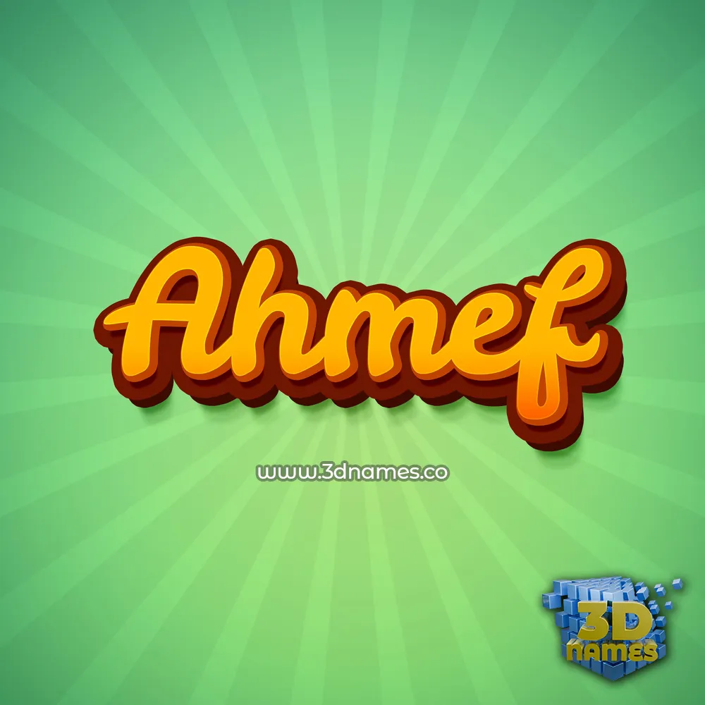 ahmef in Green Rays style - 3D name wallpaper