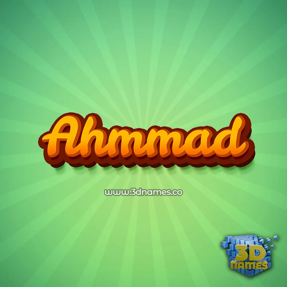 ahmmad in Green Rays style - 3D name wallpaper
